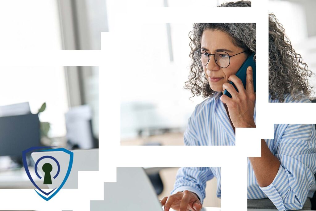 woman on phone with appointment setting service