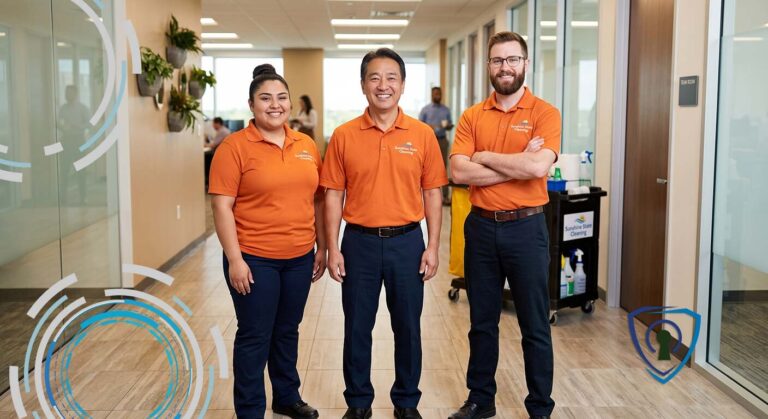 A proud janitorial team